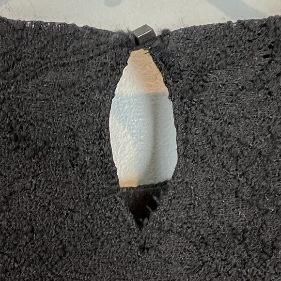 Talbots Black Lace Nylon Blend Top Long Sleeve Gathered Waist Size XS NWT - Picture 5 of 10